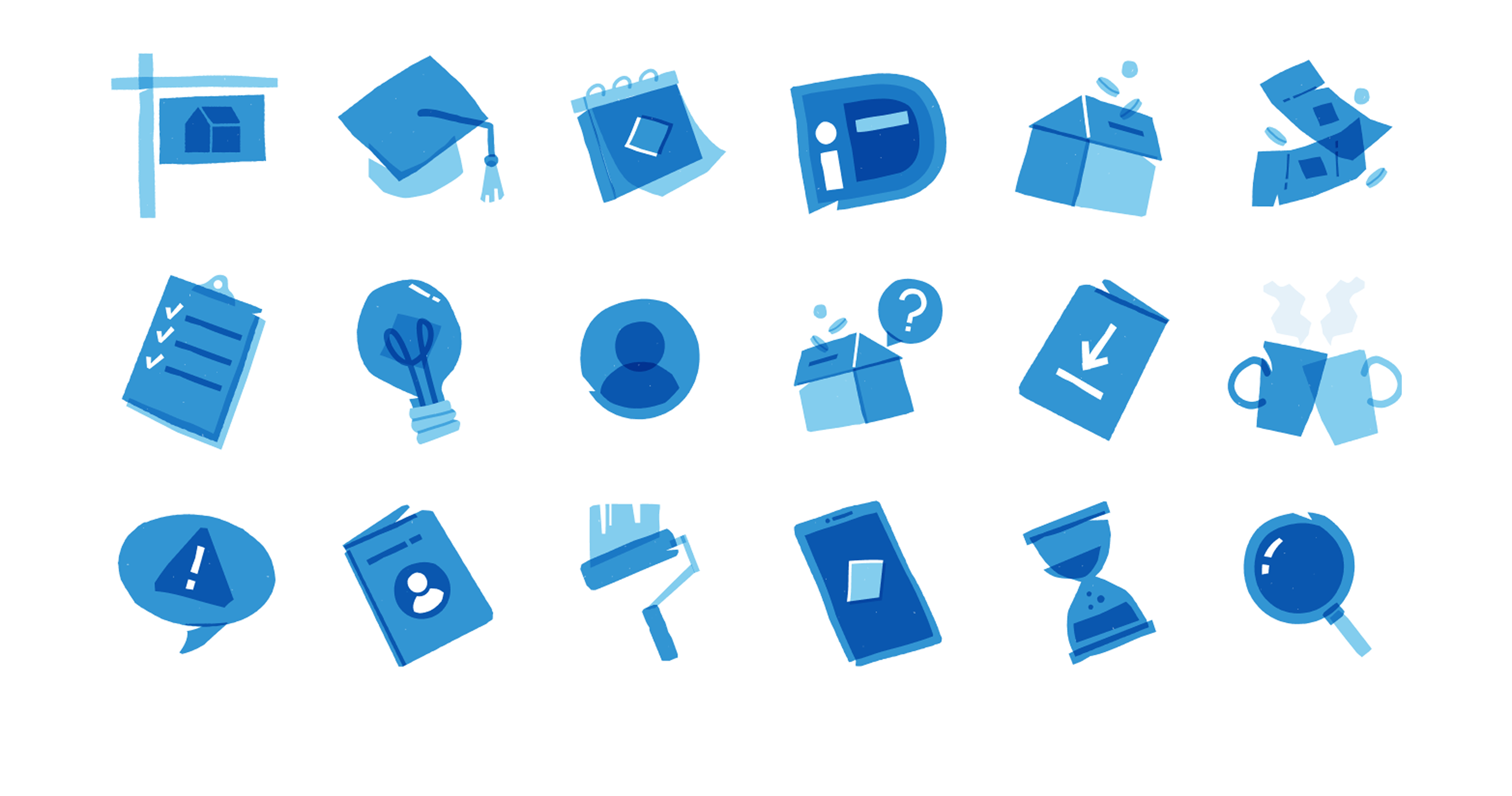 Stamps illustration overview