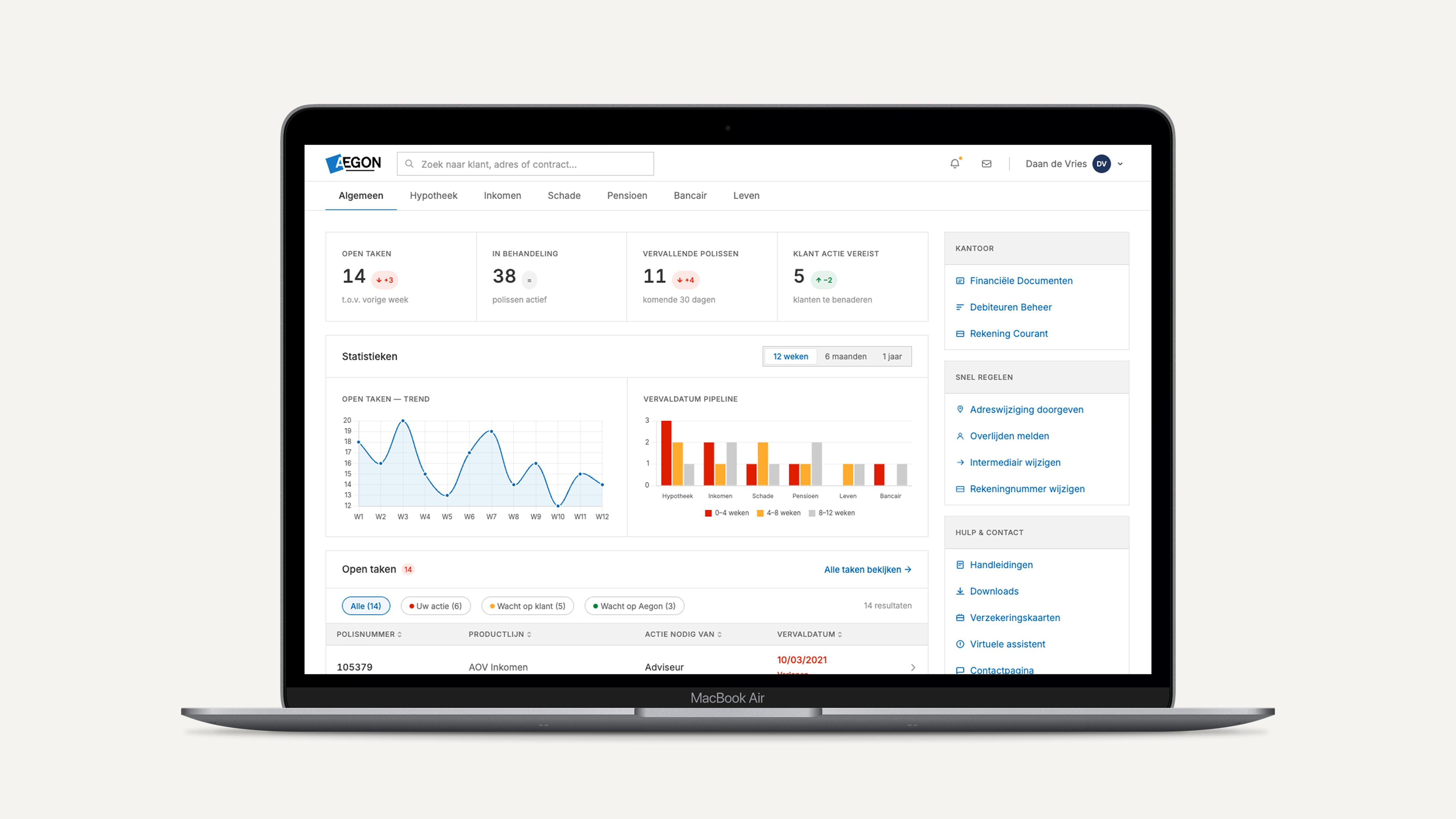AIP 3.0 homepage with role-scoped tiles, role-aware dashboard, and persistent search